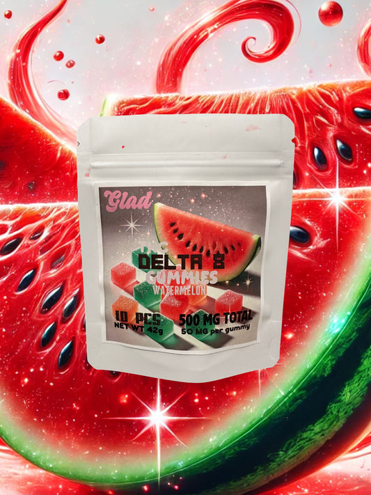 GLAD Delta 8 THC Gummies 50mg Watermelon Flavor